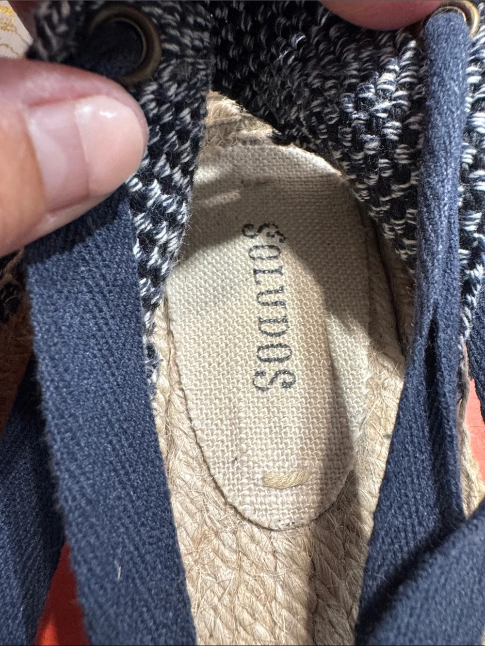 Laurent Lace Espadrille Women’s Navy Espadrille Lace-Up Flats (Soludos)